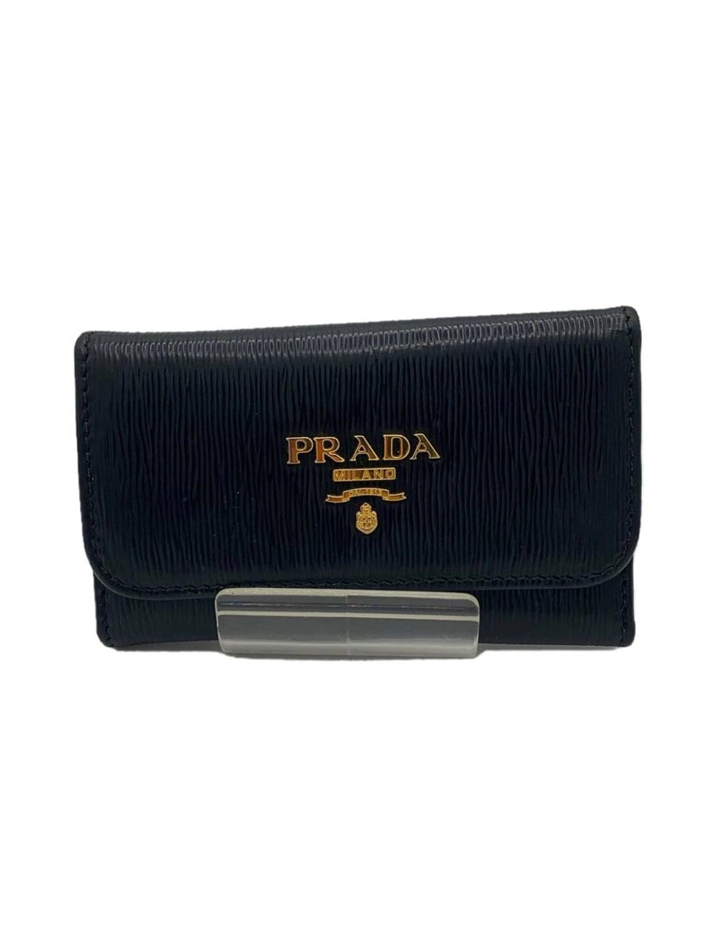 Prada Key Case Wallet Leather Black